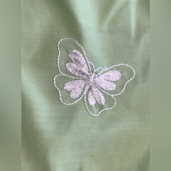 Vintage gorgeous mint green housecoat/robe size 10-mid century-kitschy-butterfly - Picture 10 of 10